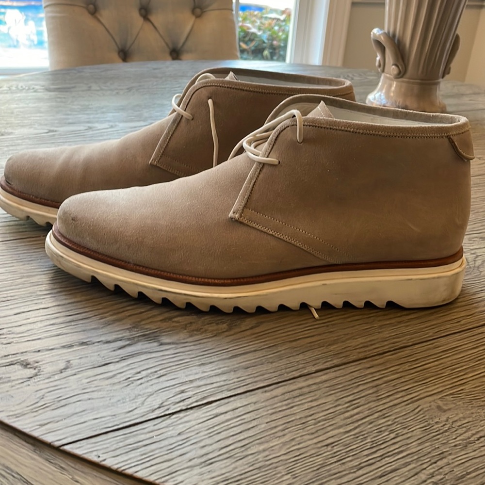 Salvatore Ferragamo taupe suede chukka boots.  In great condition. Size 10.5 D
